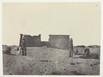 Hémi-Spéos De Séboua, Drômos; Nubie, 97. tábla az "Egypte, Nubie, Palestine et Syrie" című albumból (1852).