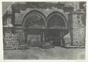 Jeruzsálem, a Szent Sír Templom alsó árkádjai, Palesztina, 184951, nyomtatva 1852.