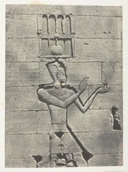 Kalabscheh, Sculptures De La Façade Postérieure Du Temple; Nubie, 91. tábla az "Egypte, Nubie, Palestine et Syrie" albumból (1852).
