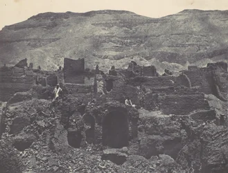 Théba. Medinet-Habou. Pápa városának romjai, 1850.