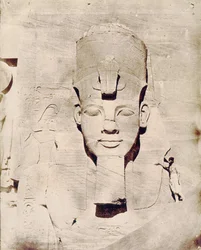 Utazás Egyiptomba Flaubert-tel, fotója Maxime Du Camp. Abu Simbel kolosszusa (Abu Simbel).