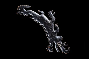 Különc kovakő, amely krokodil kenut ábrázol utasokkal, Kr. e. 600-900 (kőkő)