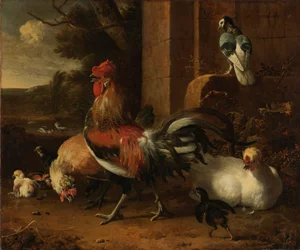 Baromfiudvar, 1660-1665 körül (olaj, vászon)