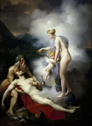Vénusz balzsamot önt Aeneas sebére, c. 1805-1810.