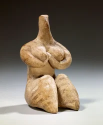 Mezopotámia: termékenységet ábrázoló terrakotta szobrocska Halaf stílusban. Kr. e. 4500. Párizs, Louvre Múzeum