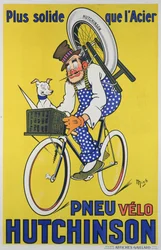 Hutchinson kerékpár gumikat reklámozó plakát (színes litho)