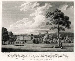 Bagshot Park, a tisztelt Augustus Kepple székhelye, 1777