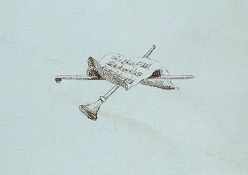 Rajz Michael Faraday vendégkönyvéből (toll és tinta papíron)
