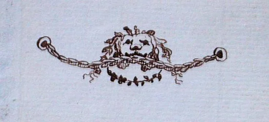 Rajz Michael Faraday vendégkönyvéből (toll és tinta papíron)