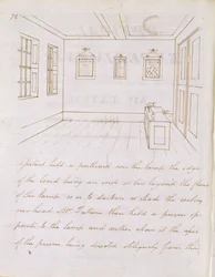 John Tatum előadóterme a Dorset Streeten, a Fleet Street mellett, 1810 (toll és tinta papíron)