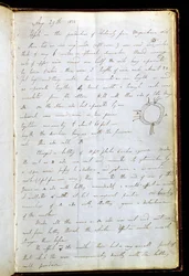 Oldal Michael Faraday naplójából, ahol feljegyezte az elektromágneses indukció felfedezését, 1831. augusztus 29. (toll és tinta, papír)