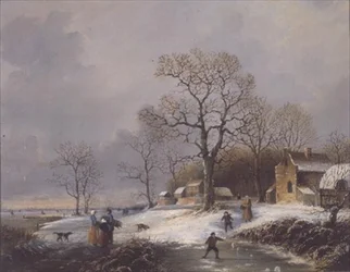 Holland téli jelenet