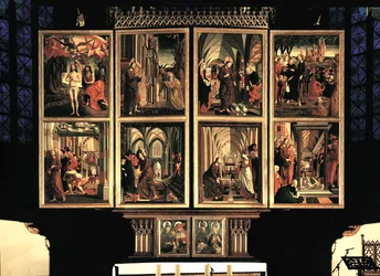 St. Wolfgang oltár, zárt belső zsalupárok. 8 jelenet (festmény)