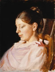 Anna Ancher, a művész feleségének portréja,
