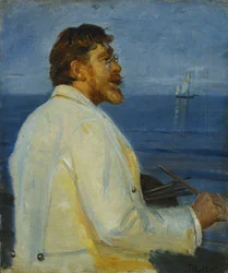 Peder Severin Kroyer művész portréja, félalakos, 1907