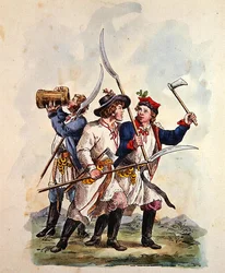 A lengyel hadsereg viselete 1700 után (színes litográfia)