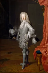 ""Spanyolország I. Lajos portréja (1707-1724)" (I. Lajos, mint Asztúria hercege) Michelangelo Houasse (1680-1730) festménye 1717 Méret: 172x112 cm Museo del Prado, Madrid