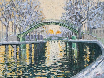 Canal Saint Martin en Hiver, 2003 (olaj, tábla)