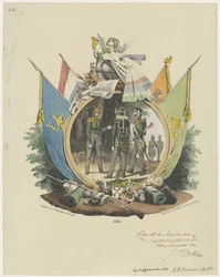 Medallion a Leideni Egyetem önkéntes vadászaival, 1830