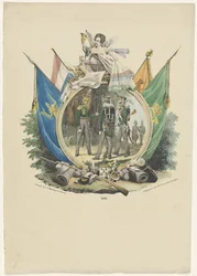 Medallion a Leideni Egyetem önkéntes vadászaival, 1830
