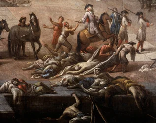 Kilátás a városházára (Marseille) az 1720-as pestisjárvány idején