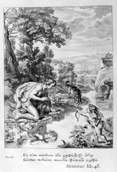 Nárcisz szerelmes saját tükörképébe, 1655