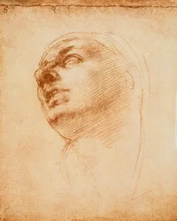 Michelangelo rajza egy arcról. Casa Buonarroti, Firenze