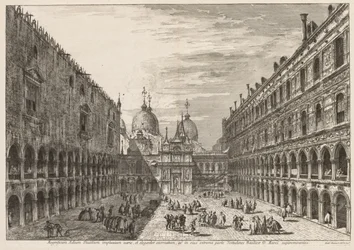 Velence látképe: A hercegi palota udvara, 1741.