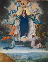 Szűz Mária mennybevétele, 1500 körül (olaj, tábla)