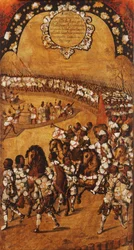 Mexikó hódítása, IX. panel, 1696-1715 körül (festés fára)