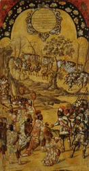Mexikó hódítása, VIII. panel, 1696-1715 körül (festés fára)