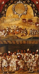 Mexikó hódítása, XIX. panel, 1696-1715 körül (festés fára)
