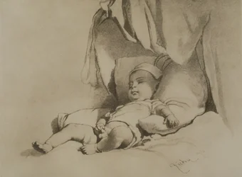 Baba alszik az ágyon