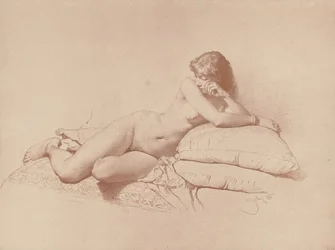 Fekvő női akt tanulmánya, 1885
