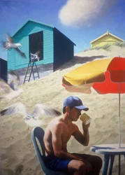 Nap a strandon a kunyhóknál