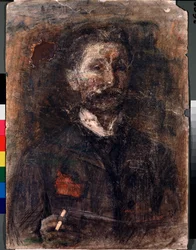 Autoportré (önarckép) – Mihail Alekszandrovics Vrubel (Vrubel) (1856-1910) munkája, szén, pasztell és szangvinikus kartonon