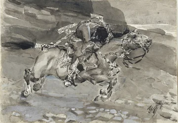 Lovas. Illusztráció Mihail Lermontov A démon című verséhez, 1890-1891