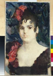 Tatyana Lyubatovich portréja Carmen szerepében Georges Bizet operájában – Akvarell papíron, Mihail Alekszandrovics Vrubel (Vrubel) (1856-1910)