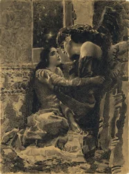 Tamara és a démon. Illusztráció Mihail Lermontov A démon című költeményéhez, 1890-1891