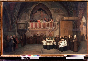 ""Vesperák az Assisi Szent Ferenc-templomban, Olaszország"" Mihail Petrovics Botkin (1839-1914) festménye 1871 Állami Tretyakov Galéria, Moszkva