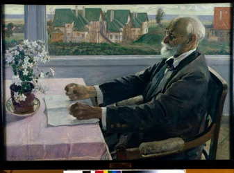 Ivan Petrovics Pavlov fiziológus, pszichológus és orvos portréja – Mihail Vasziljevics Neszterov (1862-1942) festménye, olaj, vászon