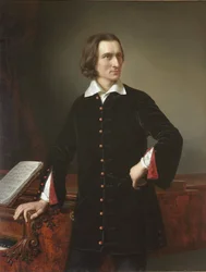 Liszt Ferenc (1811-1886) magyar zeneszerző és zongoraművész portréja - Liszt Ferenc portréja - Barabás Miklós (1810-1898) festménye 1847 Magyar Nemzeti Múzeum, Budapest