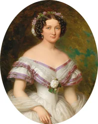 Portrait of Countess Maria Gabriella Josepha Anna Szápáry 1834-1912, née Atzél de Borosjenö, 1857.