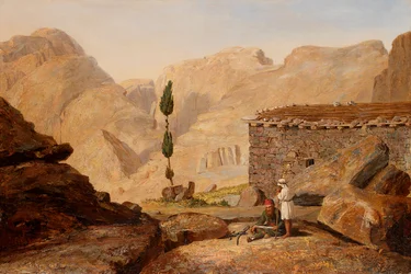 A Sínai-hegy teteje Illés-kápolnával, 1844 után.