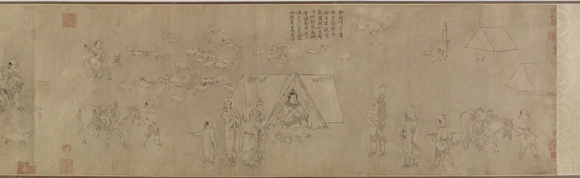 Cai Wenji fogsága, 14-15. század (tinta papíron)