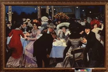 Éjszakai kávézó (Night cafe) - Moisei Maer (Moisei-Maer) (Meer) Gertsovich Slepyan (Slepian) festménye (1872-1941), olaj, vászon