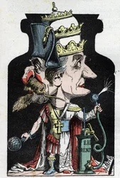 Az 1801-es Allegorie du Concordat (VII. Pius és Bonaparte jele), amelyet Moloch jelképez, mint kompressziós eszközt III. Napóleonnal és a pápával.