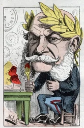 I. Vilmos (1797-1888), porosz király és német császár portréja Touchatout „A trombinoszkóp”-ban, B. Moloch karikatúrája 1882-ből (1849-1909). Magángyűjtemény.