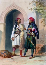Arnaout és Osmanli katonák Alexandriában, Egyiptomban, 1848