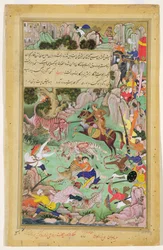 Akbar tigrisvadászat Nawar közelében, Gwaliorban 1561-ben